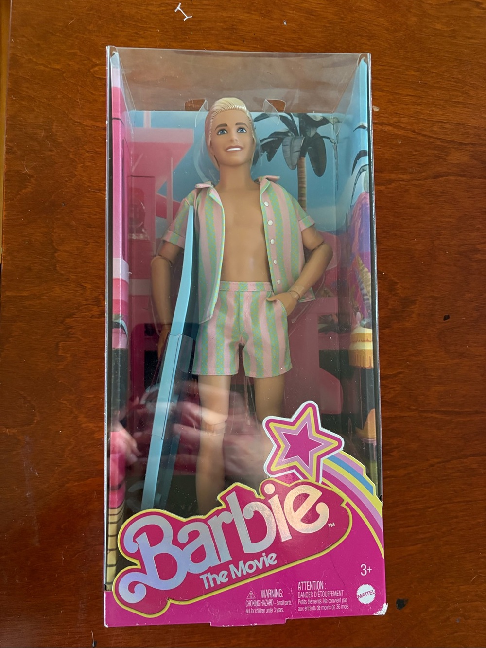 Barbie Male Doll in Pink and Green Striped Shirt & Shorts